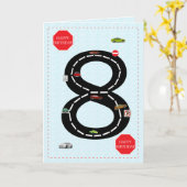 Leeftijd 8, 8e verjaardag, speelgoed auto's en weg kaart (Gele Bloem)