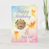 Leeftijd 8, bloem fee verjaardagskaart kaart (Voorkant)