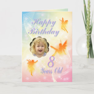 Leeftijd 8, bloemenfee verjaardagskaart kaart