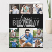 Leeftijd 8 Foto Collage Persoonlijke Heren Verjaar Kaart (Voorkant)