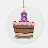 Leeftijd 8 op de Birthday Cake Keramisch Ornament (Achterkant)
