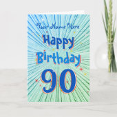 Leeftijd 90 3D Blue Chill, editable 90th Birthday Kaart (Voorkant)