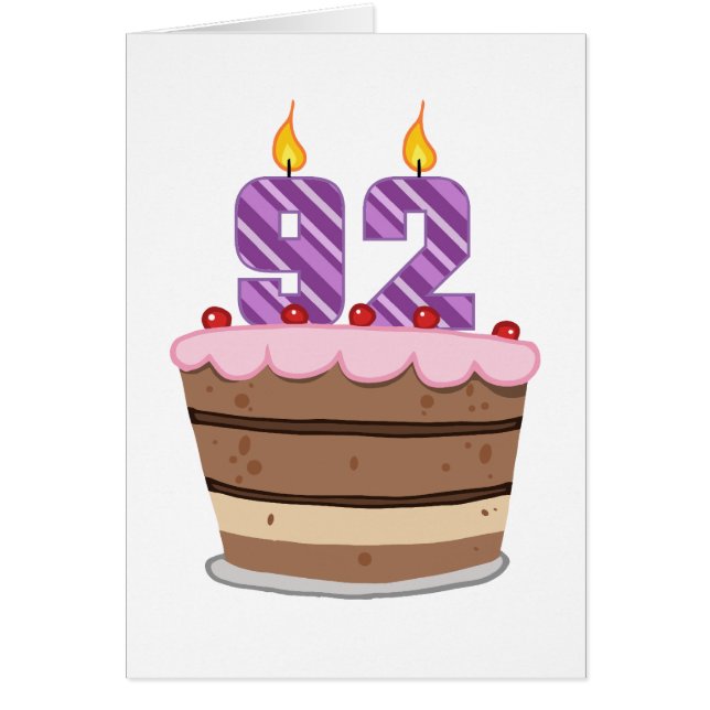 Leeftijd 92 op de Birthday Cake (Voorkant)