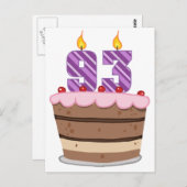 Leeftijd 93 op de Birthday Cake Briefkaart (Voorkant / Achterkant)