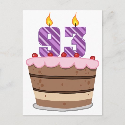 Leeftijd 93 op de Birthday Cake Briefkaart (Voorkant)