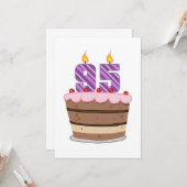 Leeftijd 95 op de Birthday Cake Kaart (Voorkant / Achterkant in situ)