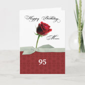  leeftijd 95e verjaardag Red Rose Kaart (Voorkant)