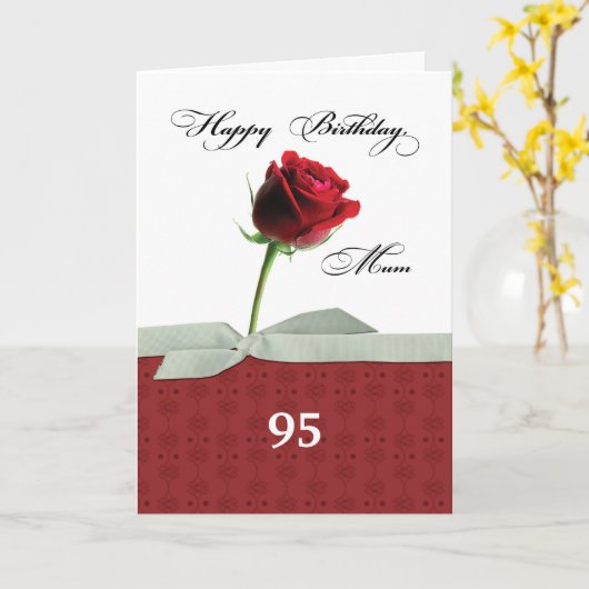  leeftijd 95e verjaardag Red Rose Kaart (Gele Bloem)