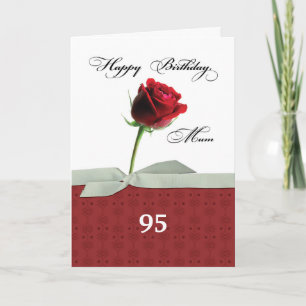 leeftijd 95e verjaardag Red Rose Kaart