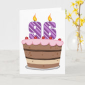Leeftijd 96 op de Birthday Cake Kaart (Gele Bloem)