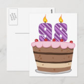 Leeftijd 98 op de Birthday Cake Briefkaart (Voorkant / Achterkant)