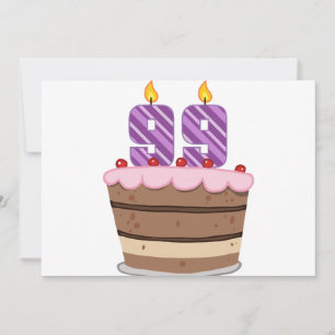 Leeftijd 99 op de Birthday Cake Kaart