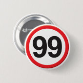 Leeftijd 99 ronde button 5,7 cm (Voorkant /achterkant)