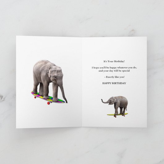 Leeftijd 9, een gelukkige olifanten verjaardagskaa kaart (Binnen)
