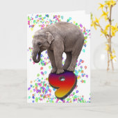 Leeftijd 9, een gelukkige olifanten verjaardagskaa kaart (Gele Bloem)