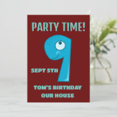 LEEFTIJD 9 VERJAARDAG 9E FEEST DINO AANGEPASTE UIT KAART (Staand voorkant)