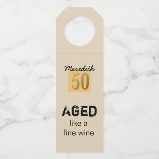 Leeftijd als een goede wijn flessenhanger (Voorkant)