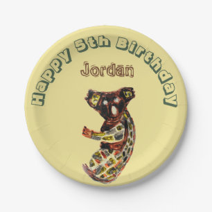 Leeftijd Birthday Koala Beer Dier - Aangepast Papieren Bordje