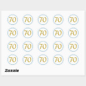 Leeftijd Birthday Party Envelope Seal Gold Blue Ronde Sticker (Vel)