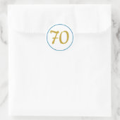 Leeftijd Birthday Party Envelope Seal Gold Blue Ronde Sticker (Tas)