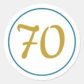 Leeftijd Birthday Party Envelope Seal Gold Blue Ronde Sticker (Voorkant)