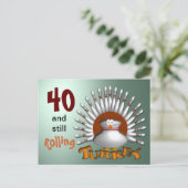 Leeftijd bowling verjaardag aanpassen briefkaart (Staand voorkant)