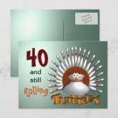 Leeftijd bowling verjaardag aanpassen briefkaart (Voorkant / Achterkant)