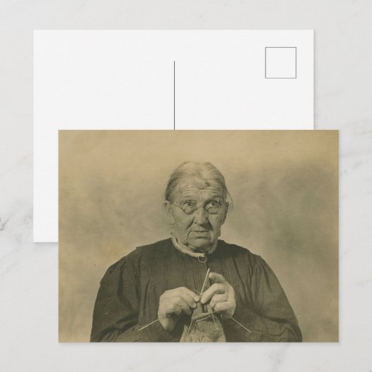 Leeftijd breien Granny 1910 Kreukelde karakter Stu Briefkaart (Voorkant / Achterkant)