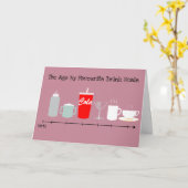 Leeftijd door Favoriete Drink Grappig Vrouw Verjaa Kaart (Gele Bloem)