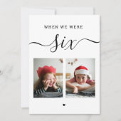 Leeftijd en foto. Zwart wit trouwtafel nummer Bedankkaart (Voorkant)