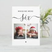 Leeftijd en foto. Zwart wit trouwtafel nummer Bedankkaart (Staand voorkant)