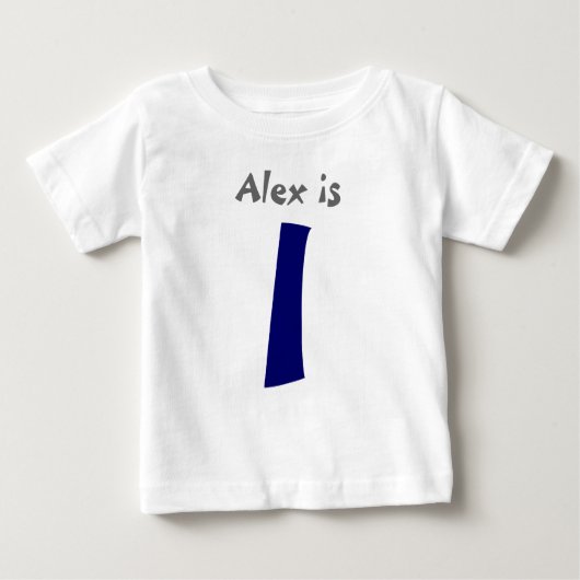 Leeftijd en Naam  1e Verjaardag Tshirt (Voorkant)