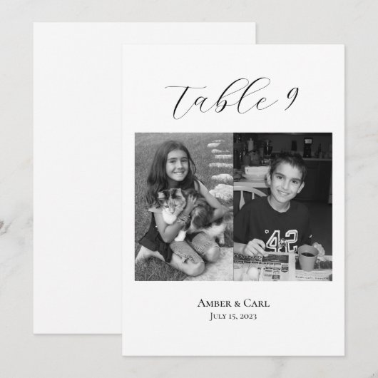 Leeftijd Foto's Wedingstabel Kaart (Voorkant / Achterkant)