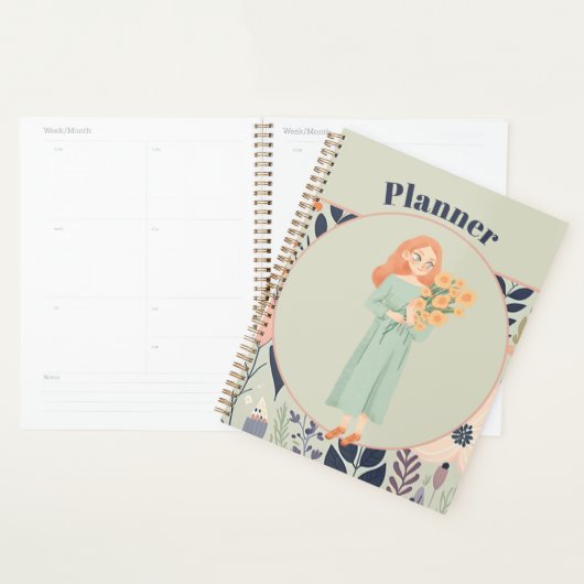 leeftijd Groene Esthetische Bloemstuk Planner (Display)