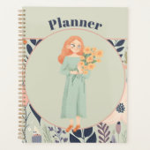 leeftijd Groene Esthetische Bloemstuk Planner (Voorkant)