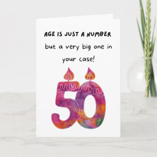 Leeftijd is gewoon een getal 50ste verjaardagskaar kaart