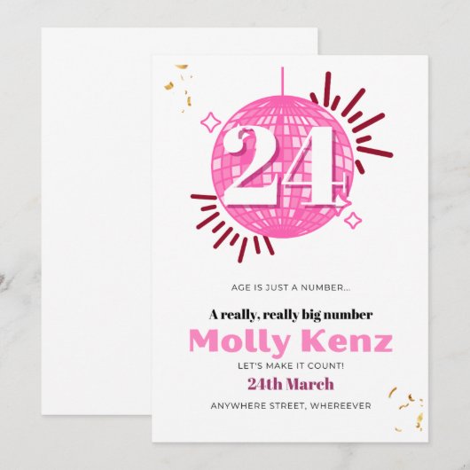 Leeftijd is gewoon een getal Kaart (Voorkant / Achterkant)