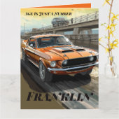 Leeftijd is gewoon een nummer klassieke auto verja kaart (Gele Bloem)