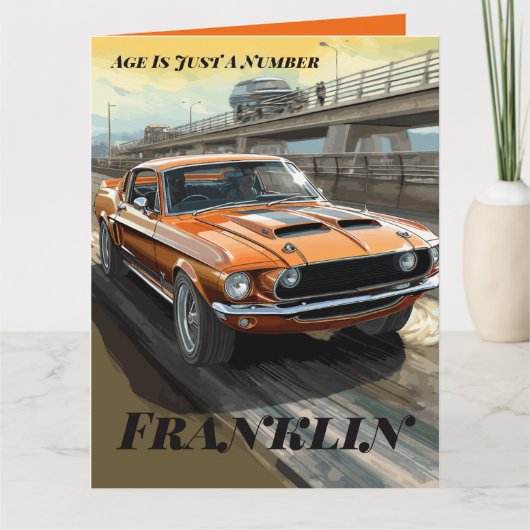 Leeftijd is gewoon een nummer klassieke auto verja kaart (Voorkant)