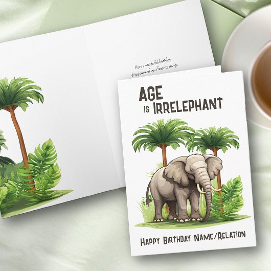 Leeftijd is Irrelephant Grappige Olifant Gelukkige Kaart