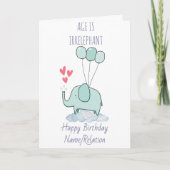 Leeftijd is irrelevant Cute Elephant Funny Birthda Kaart (Voorkant)