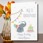 Leeftijd is irrelevant Cute Elephant Funny Birthda Kaart