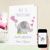 Leeftijd is irrelevant Cute Elephant Funny Birthda Kaart