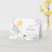 Leeftijd is irrelevant Cute Elephant Funny Birthda Kaart (Gele Bloem)
