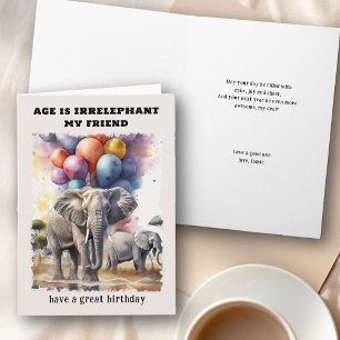Leeftijd is Irrelevant Olifanten Grappige Verjaard Kaart
