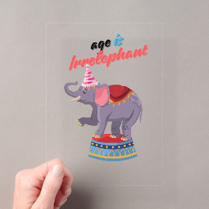 Leeftijd is Irrelevant voor Olifanten Acryl Uitnodigingen