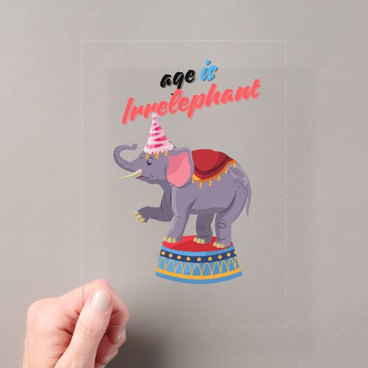 Leeftijd is Irrelevant voor Olifanten Acryl Uitnodigingen (Insitu (Draagbaar))