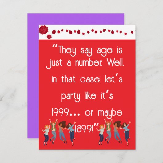 Leeftijd is maar een getal feestdagenkaart (Voorkant / Achterkant)