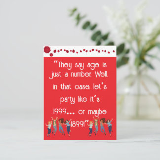 Leeftijd is maar een getal feestdagenkaart