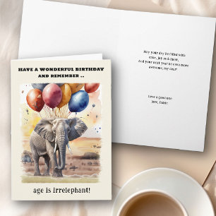 Leeftijd is Olifantisch Olifant Grappige Verjaarda Kaart